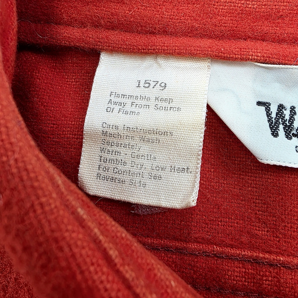 Vtg Americana Workwear Woolrich Chamois Shirt Men’s L Red Heavyweight Heritage - Picture 5 of 13